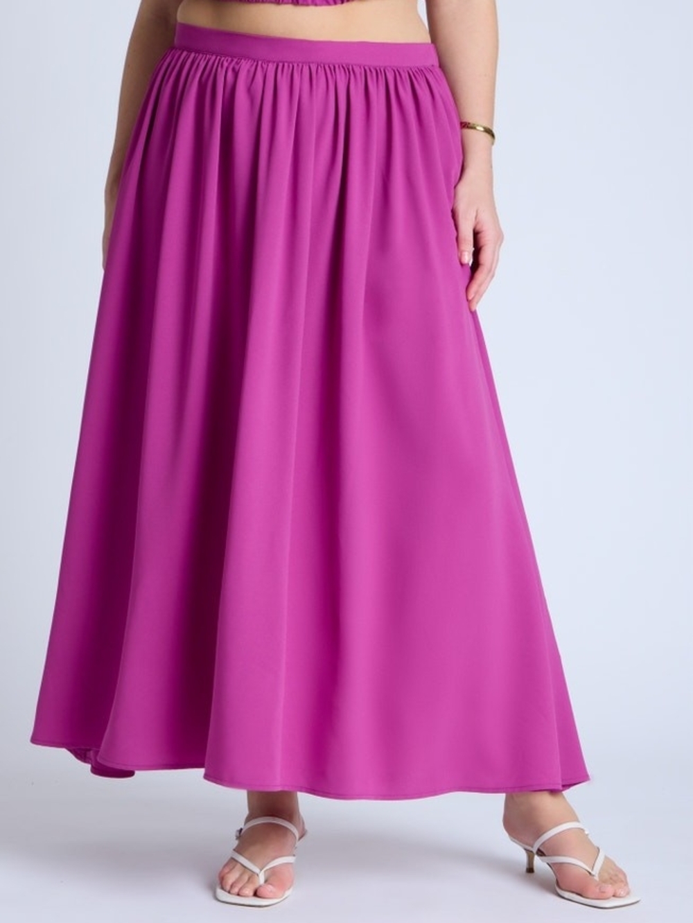Eloquii Magenta/Purple Two-Piece Skirt Set - Picture 3 of 5